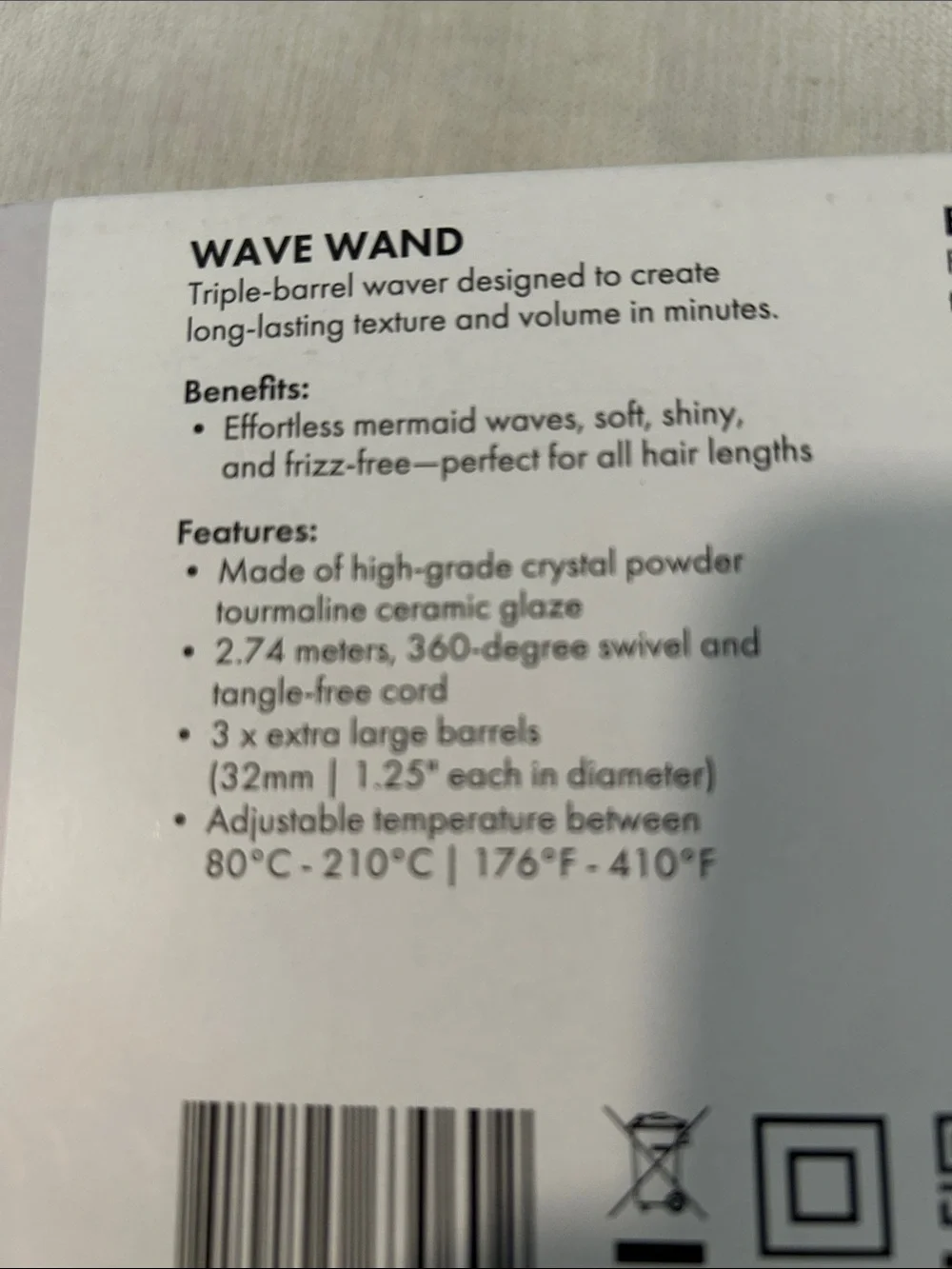 Bondi Boost WAVE WAND 3- barrel waver, NWT Open box